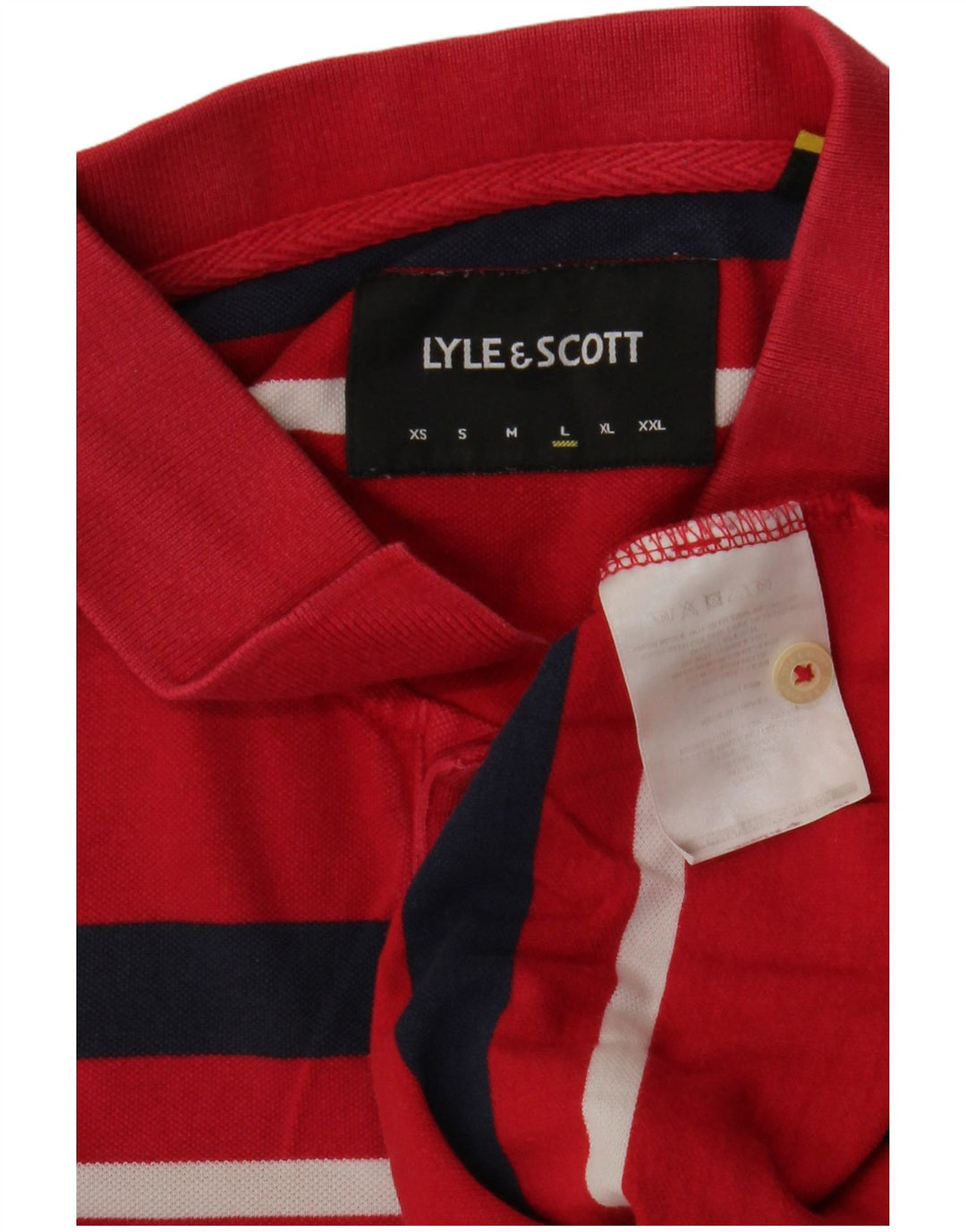Ανδρικό πουκάμισο πόλο Lyle & Scott, μεγάλο κόκκινο ριγέ βαμβακερό