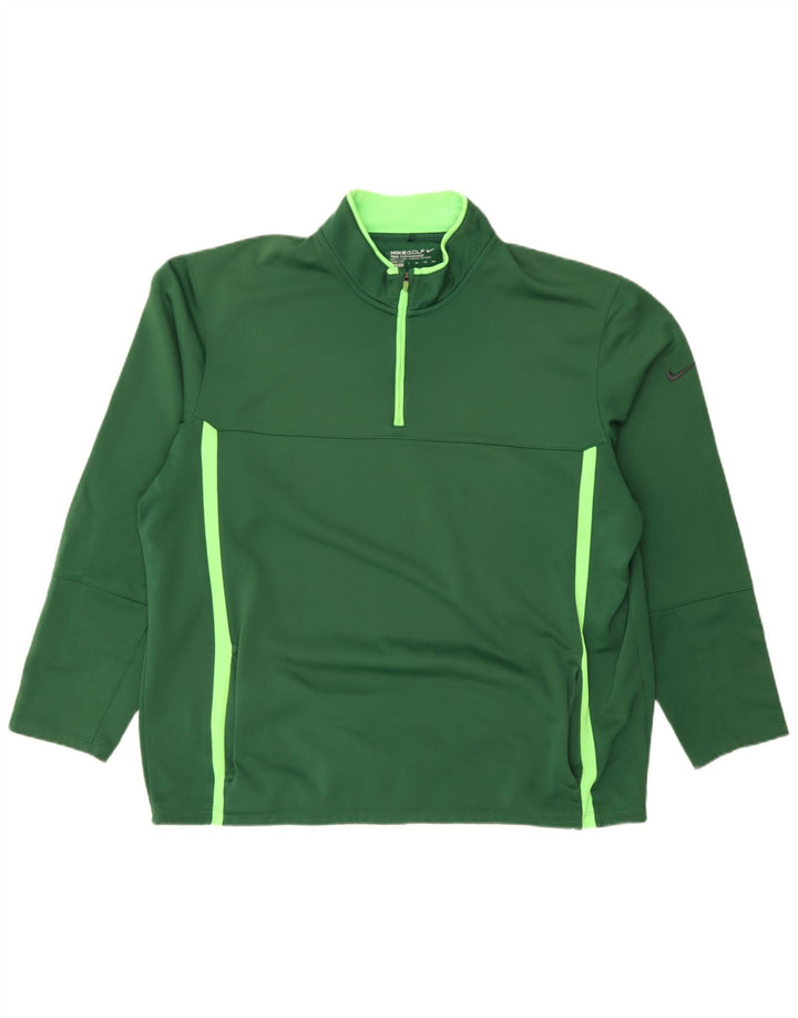 Ανδρική φόρμα πουλόβερ με φερμουάρ Nike Therma-Fit Top 2XL Green Polyester