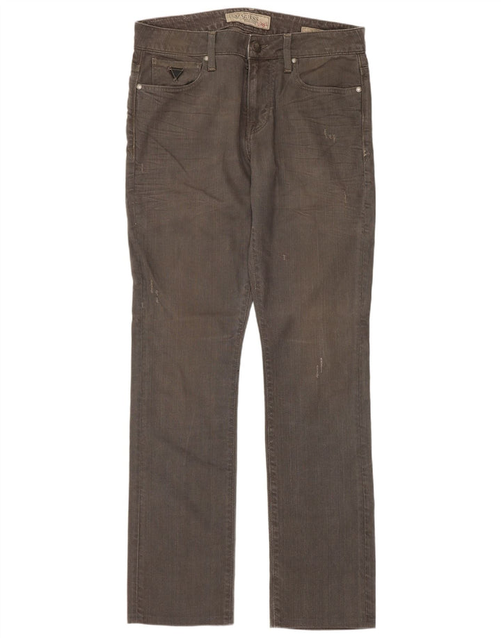 Ανδρικό τζιν Guess Distressed Straight W32 L32 Γκρι βαμβακερό
