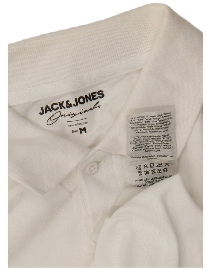 Ανδρικό πουκάμισο πόλο JACK & JONES, μεσαίο λευκό βαμβακερό