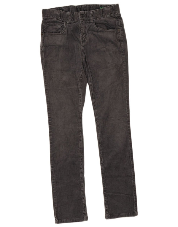 Benetton Girls Slim Corduroy Παντελόνι 11-12 ετών 2XL W28 L29 Γκρι βαμβακερό