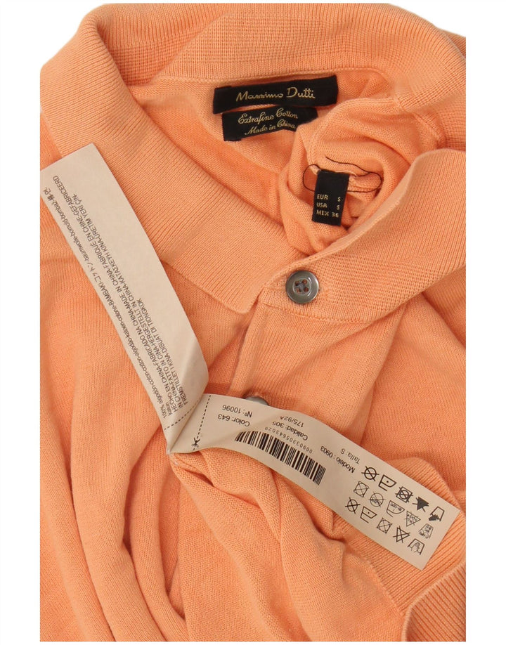 Ανδρικό μπλουζάκι πόλο Massimo Dutti Μικρό πορτοκαλί βαμβακερό