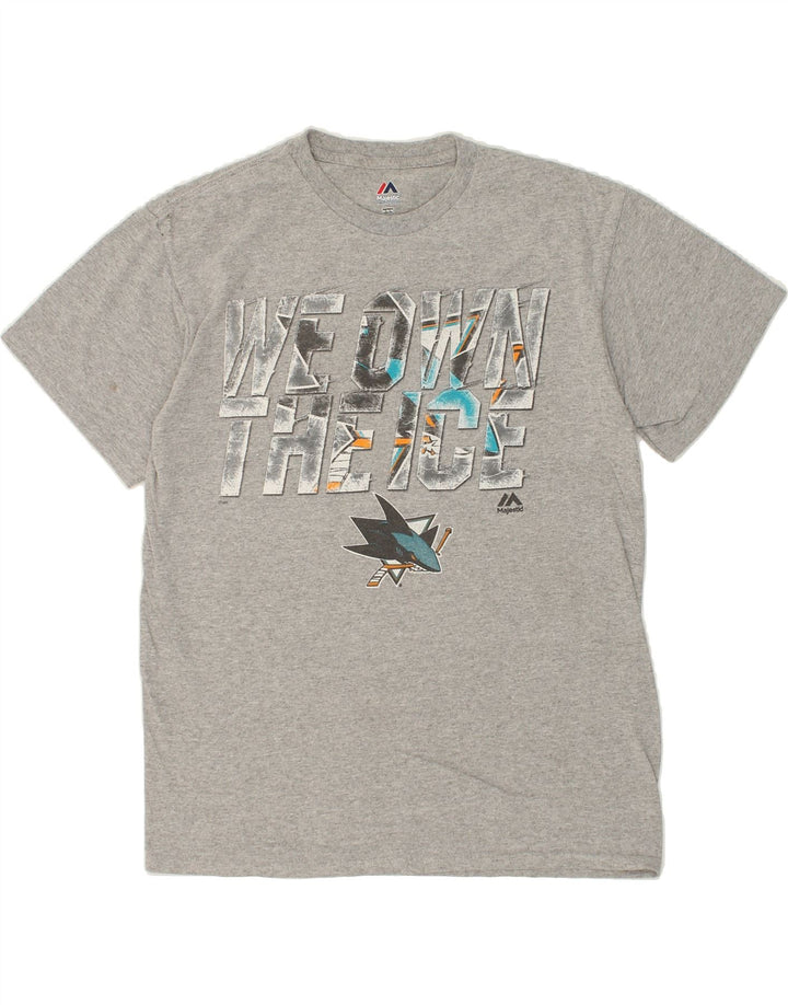 MAJESTIC Mens Graphic T-Shirt Top Medium Grey Cotton Vintage Majestic and Second-Hand Majestic from Messina Hembry 