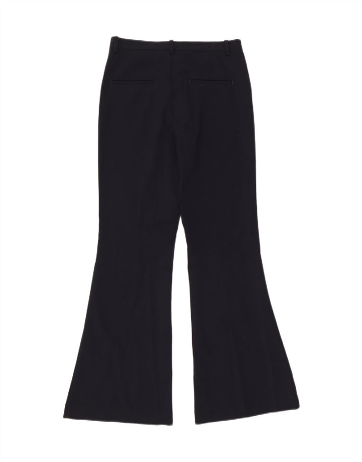Zara Γυναικείο Flare Casual Παντελόνι Small W26 L32 Navy Blue Polyester