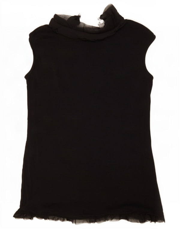 Γυναικεία αμάνικη μπλούζα Desigual Top UK 14 Large μαύρη βαμβακερή