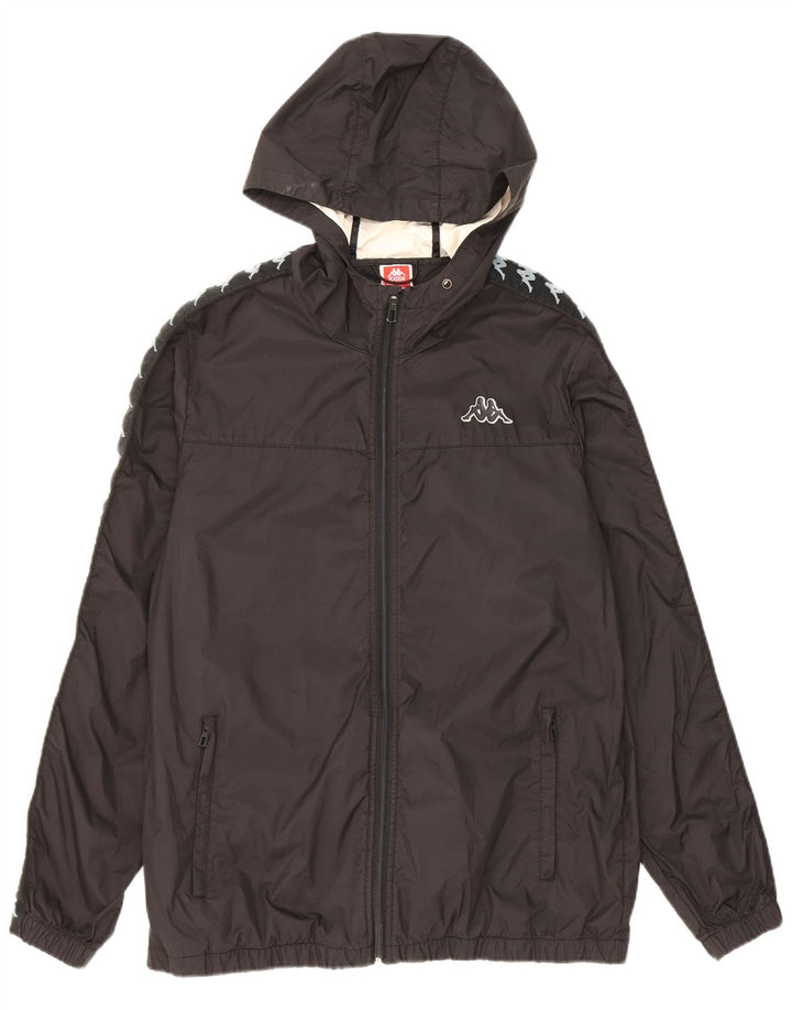 Ανδρικό μπουφάν βροχής με κουκούλα Kappa UK 38 Medium Black Nylon