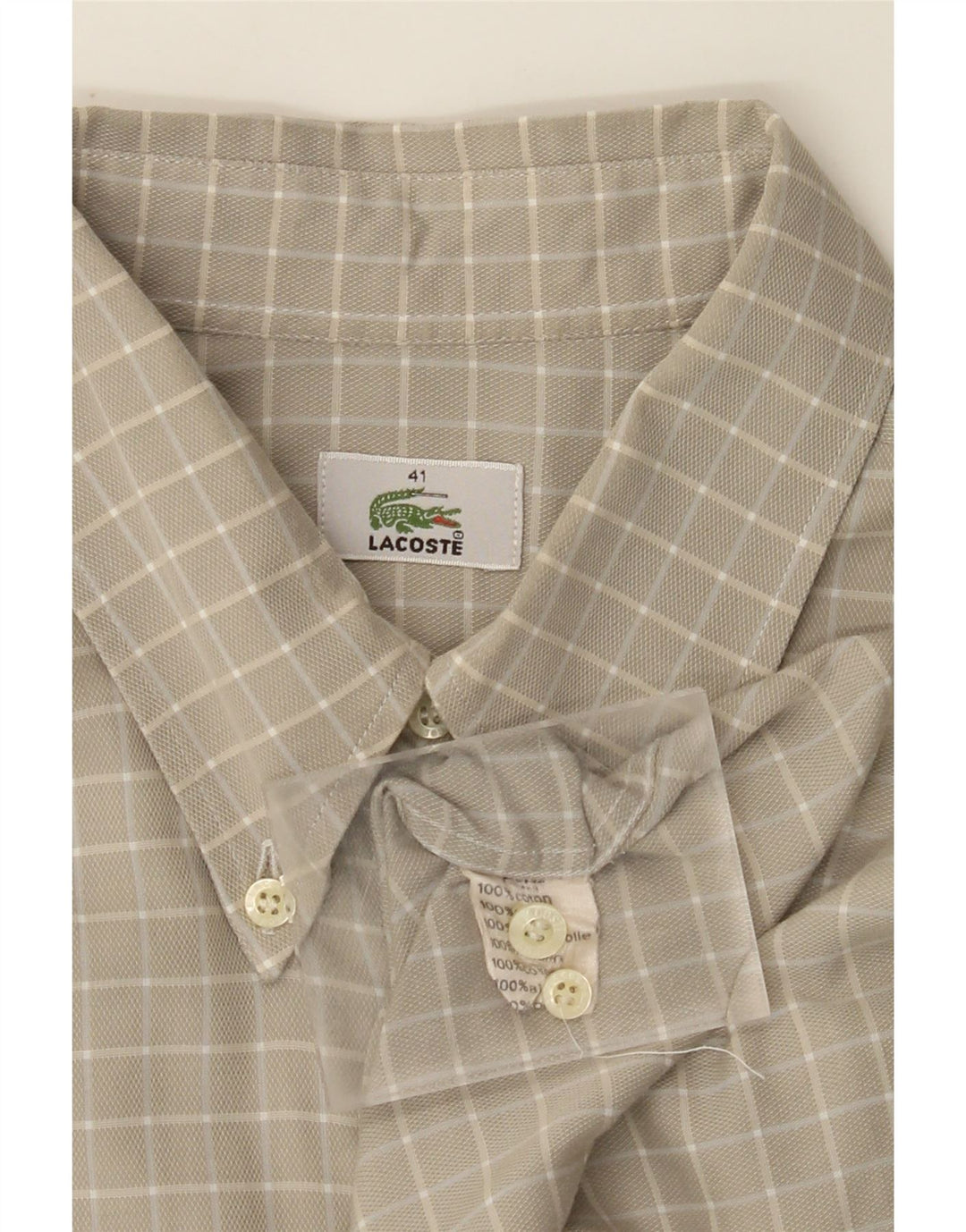 Ανδρικό πουκάμισο LACOSTE 41 Large Grey Check Cotton