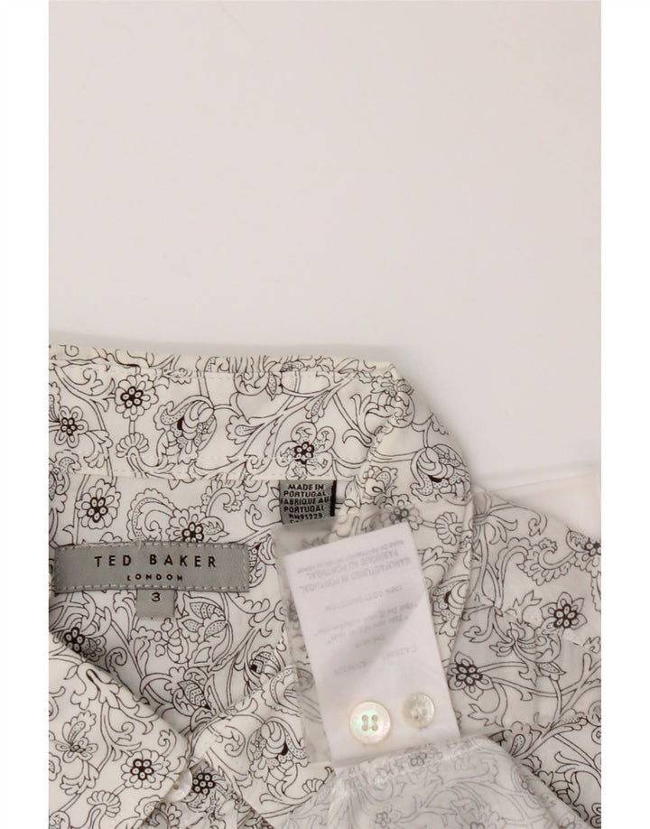 Ανδρικό πουκάμισο TED BAKER Μέγεθος 3 Μεσαίο Λευκό φλοράλ βαμβακερό