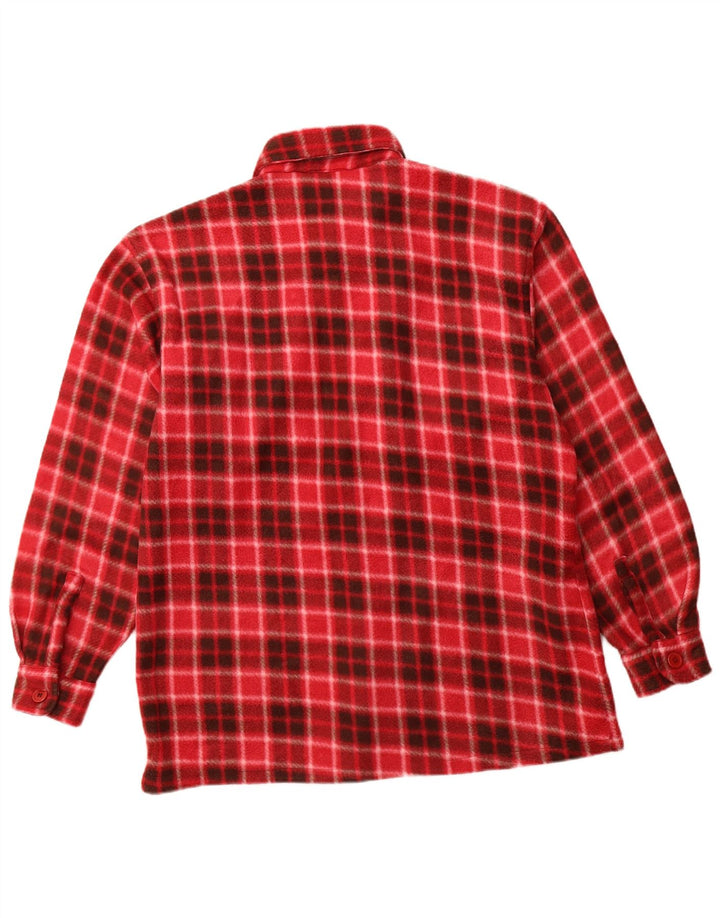 VINTAGE Ανδρικό πουκάμισο Fleece Μεγάλο Κόκκινο Check Polyester