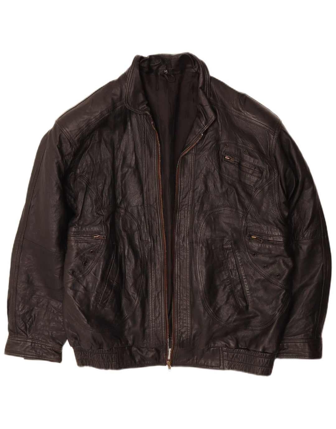 Vintage Ανδρικό Δερμάτινο Μπουφάν UK 38 Medium Black Leather