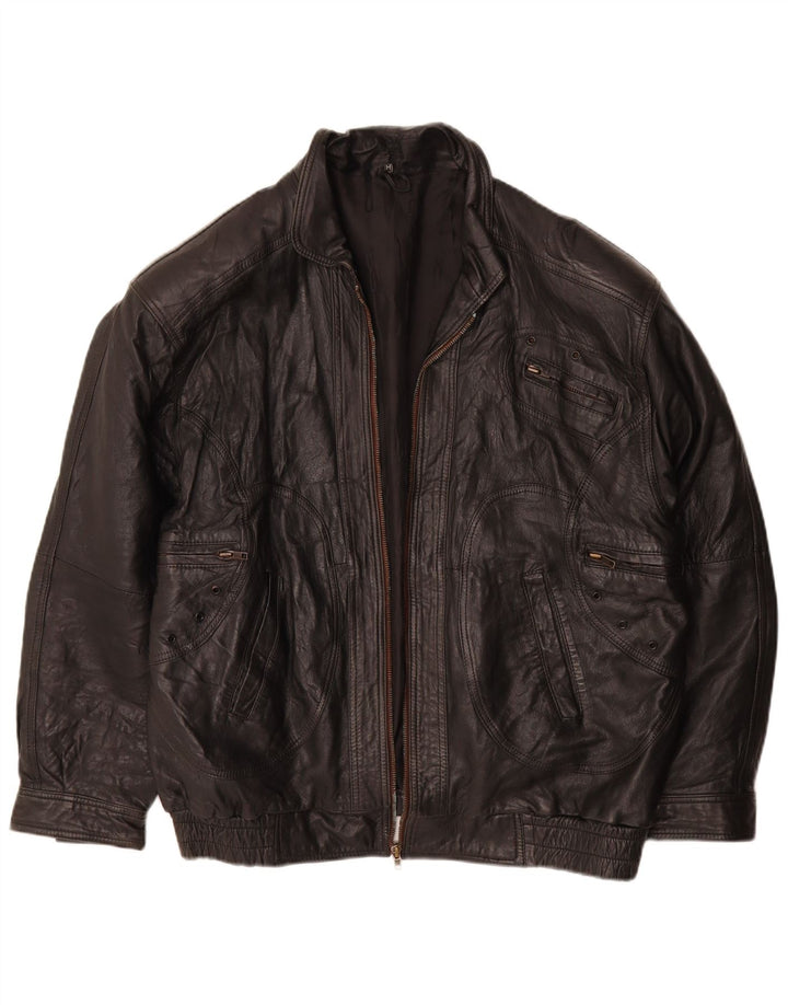 Vintage Ανδρικό Δερμάτινο Μπουφάν UK 38 Medium Black Leather