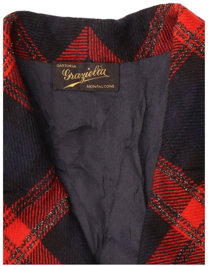 Graziella Γυναικείο σακάκι 2 κουμπιών UK 16 Large Red Check
