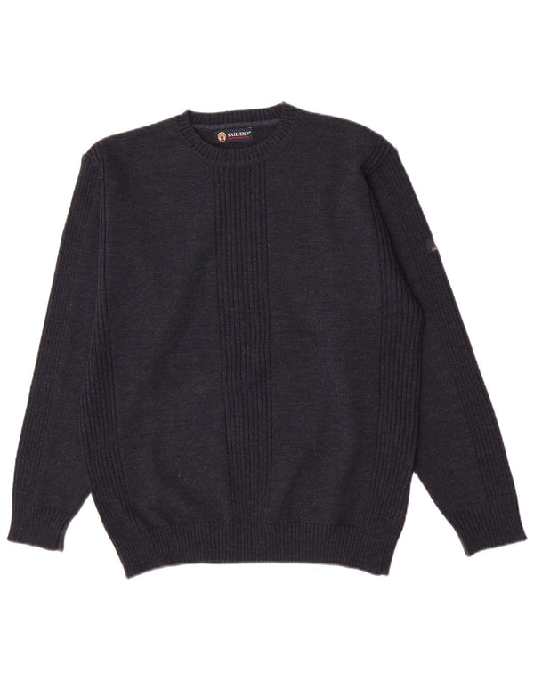 Sail Exp Ανδρικό πουλόβερ με λαιμόκοψη IT 50 Medium Navy Blue Wool