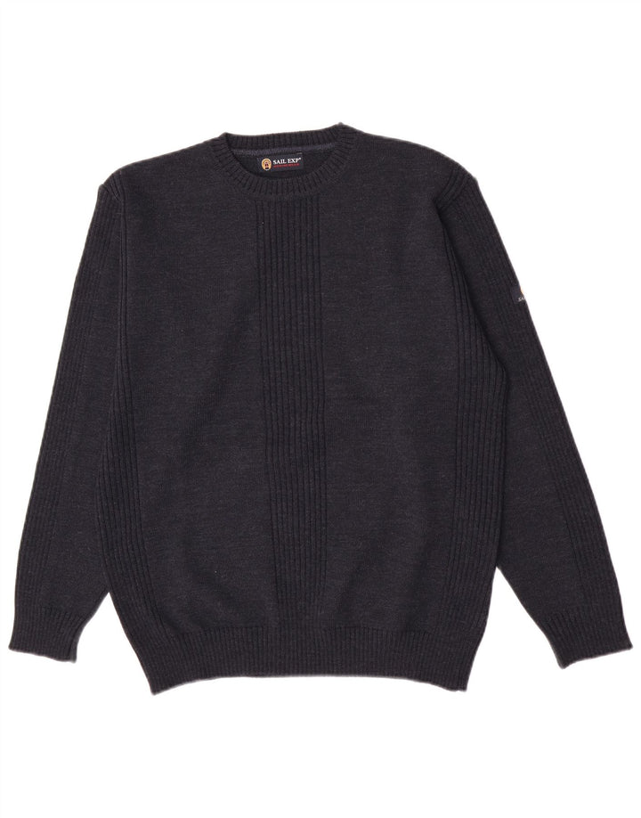 Sail Exp Ανδρικό πουλόβερ με λαιμόκοψη IT 50 Medium Navy Blue Wool