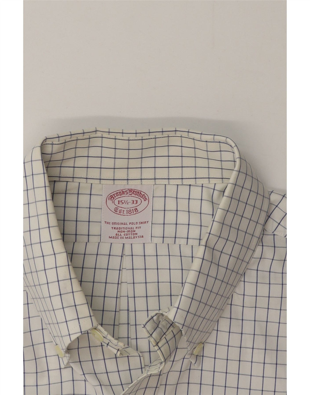 Ανδρικό πουκάμισο Brooks Brothers Traditional Fit Μέγεθος 15 1/2 Medium White Check