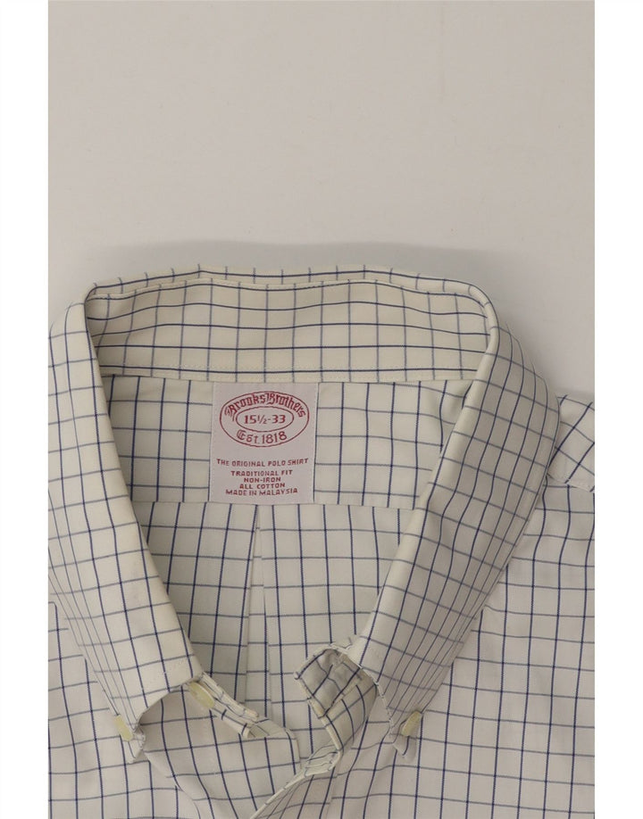 Ανδρικό πουκάμισο Brooks Brothers Traditional Fit Μέγεθος 15 1/2 Medium White Check
