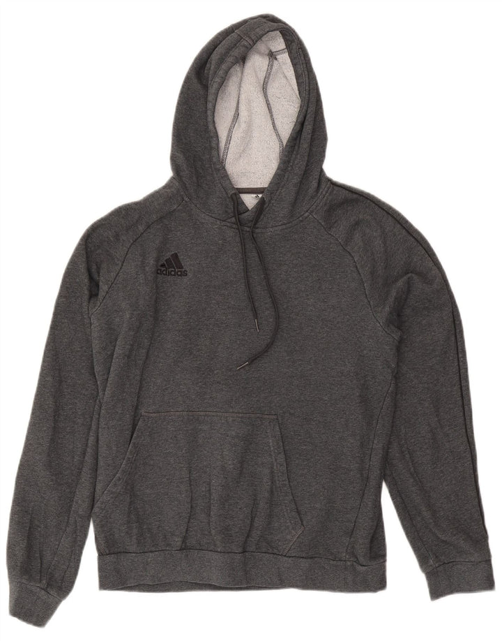 Adidas Ανδρικό Hoodie Jumper Μικρό γκρι βαμβακερό