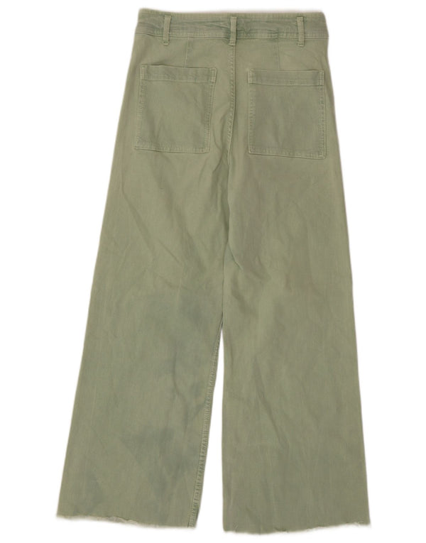 Zara Γυναικείο ψηλό ψηλό φαρδύ τζιν EU 40 Medium W30 L27 Πράσινο