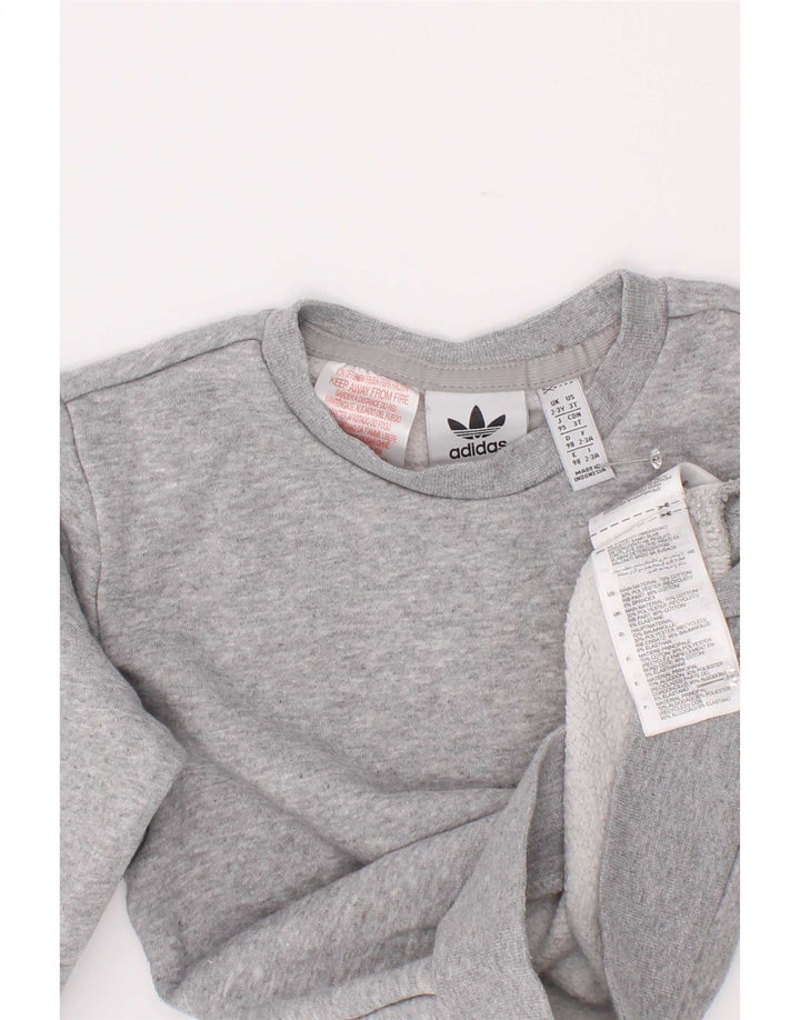 Φούτερ Adidas Boys Jumper 2-3 ετών Γκρι βαμβακερό