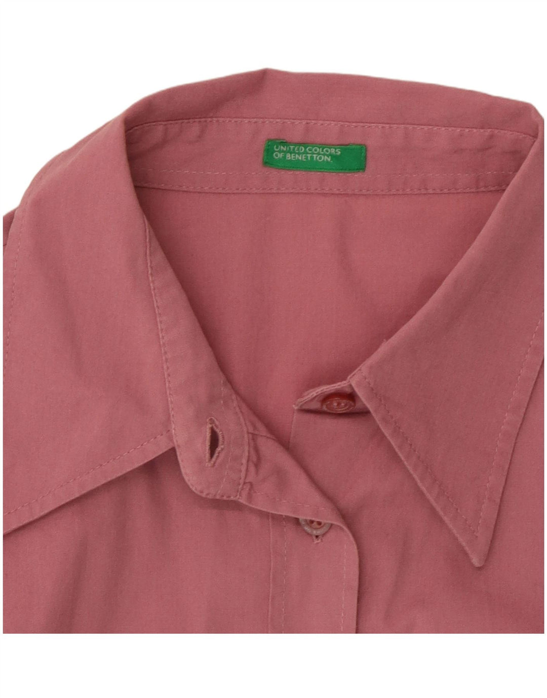 BENETTON Γυναικείο πουκάμισο Crop UK 12 Medium Pink