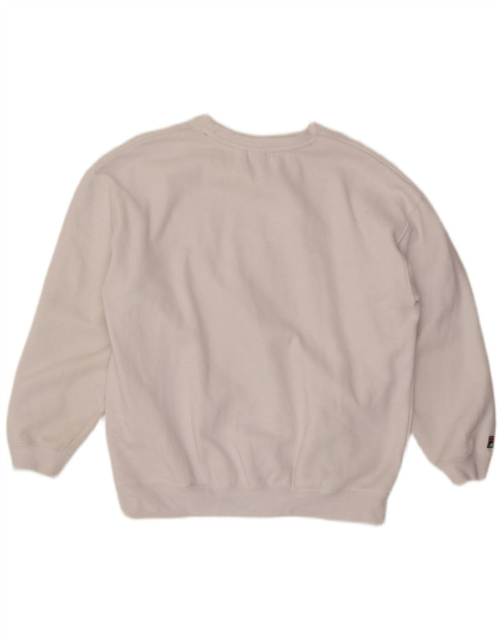 Ανδρικό γραφικό φούτερ Fila Jumper μεγάλο λευκό βαμβακερό