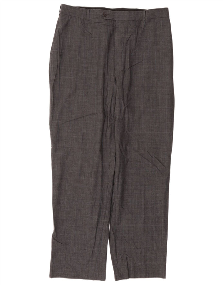 Brooks Brothers Ανδρικό 346 ίσιο παντελόνι W36 L31 Grey Check Wool