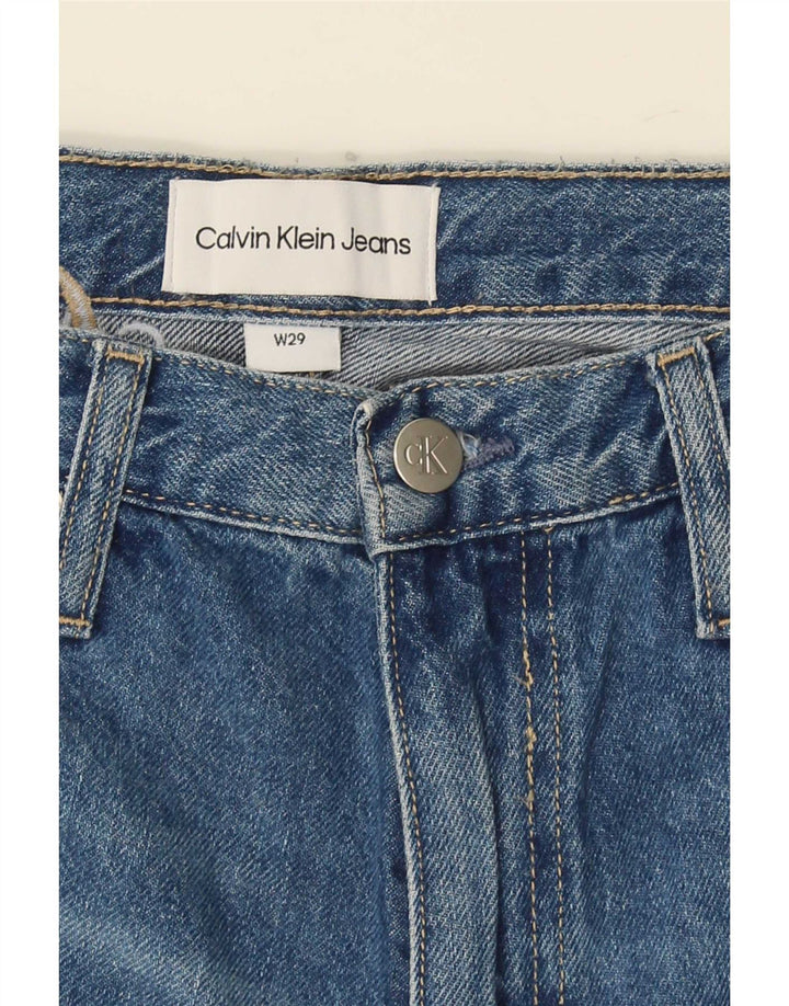 Γυναικείο τζιν σορτς Calvin Klein Distressed W29 Βαμβακερό μεσαίο μπλε