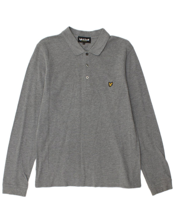 Lyle & Scott Boys μακρυμάνικο μπλουζάκι πόλο 15-16 ετών Μεγάλο γκρι φλεκ