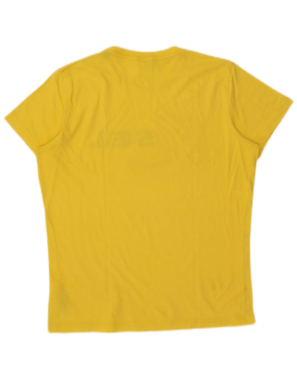 Diesel Mens Graphic T-Shirt Top Large Yellow Cotton