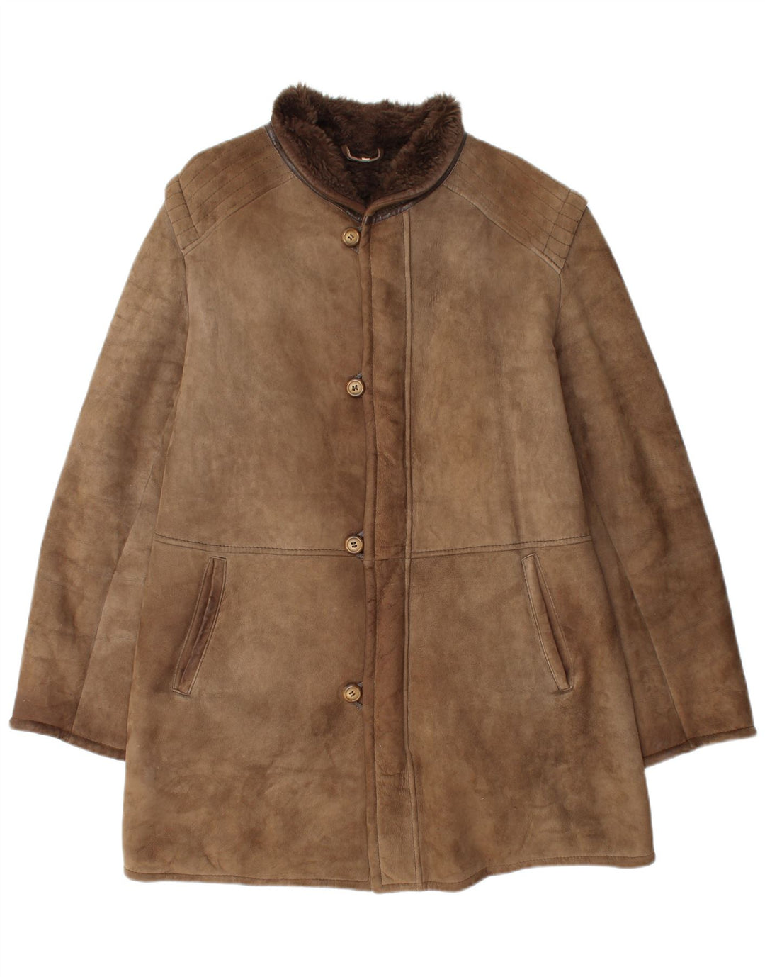 Vintage Ανδρικό παλτό Shearling UK 40 Large Brown Shearling