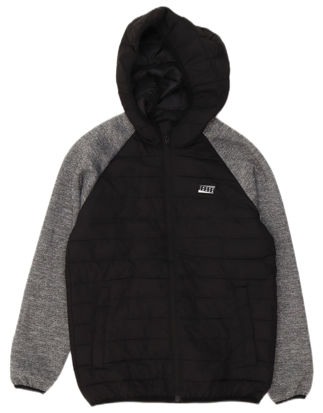 Jack & Jones Boys Hooded Jacket 11-12 Years Black Colourblock