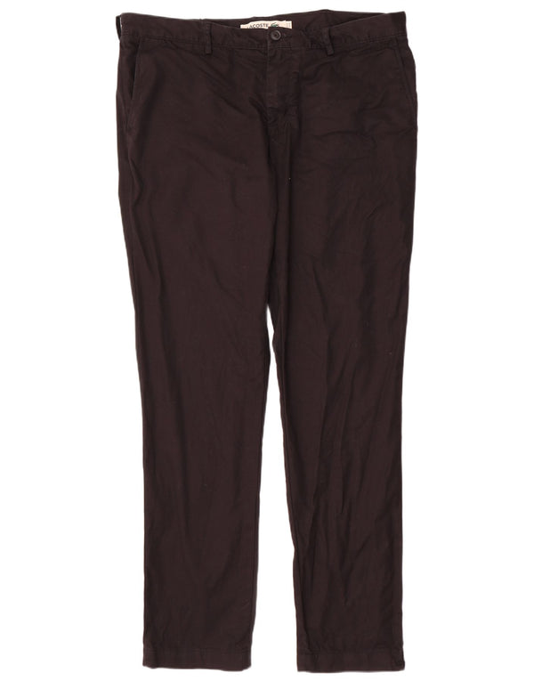 Ανδρικό παντελόνι Chino Lacoste Slim μέγεθος 48 XL W38 L34 Μαύρο βαμβακερό