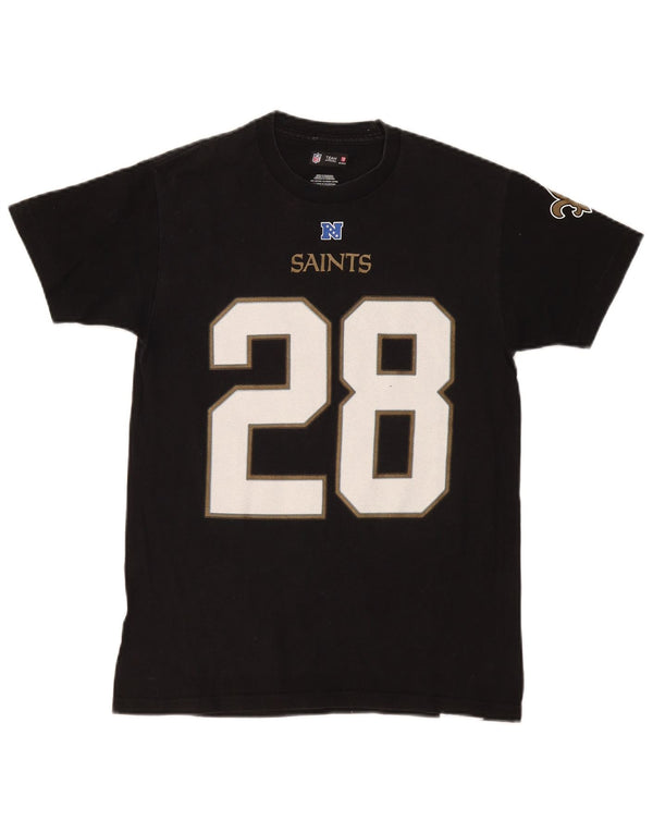 NFL TEAM APPAREL Γυναικείο γραφικό μπλουζάκι τοπ UK 10 Small μαύρο βαμβακερό