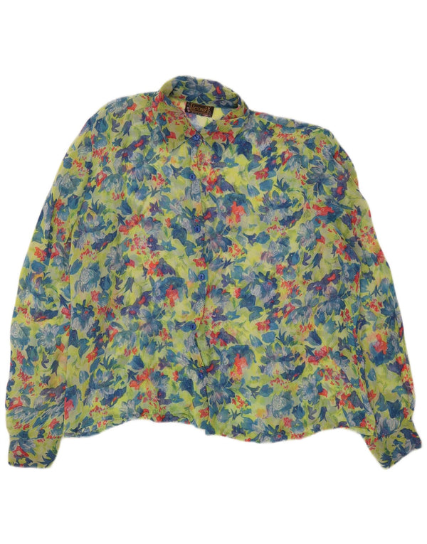 Leonik Γυναικεία Μπλούζα See Through IT 52 2XL Πράσινη Φλοράλ