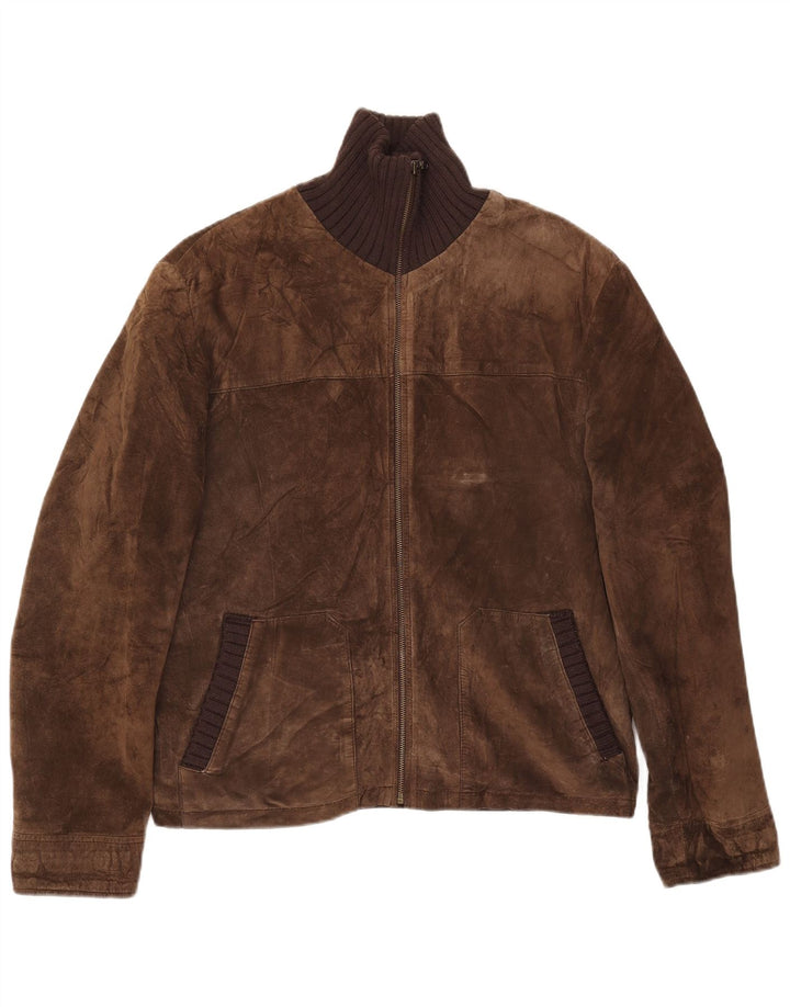 Ανδρικό Suede Jacket Conbipel IT 48 Δερμάτινο Μεσαίο Καφέ