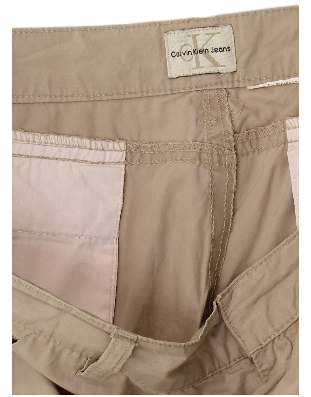 CALVIN KLEIN Womens Slim Cargo Trousers W36 L33 Beige