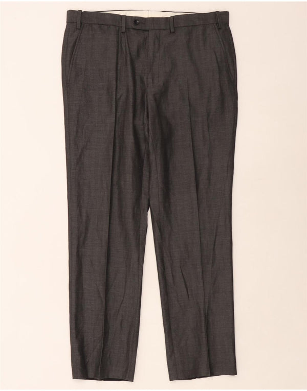 Marks & Spencer Ανδρική ίσια φόρμα παντελόνι W36 L31 Grey Check