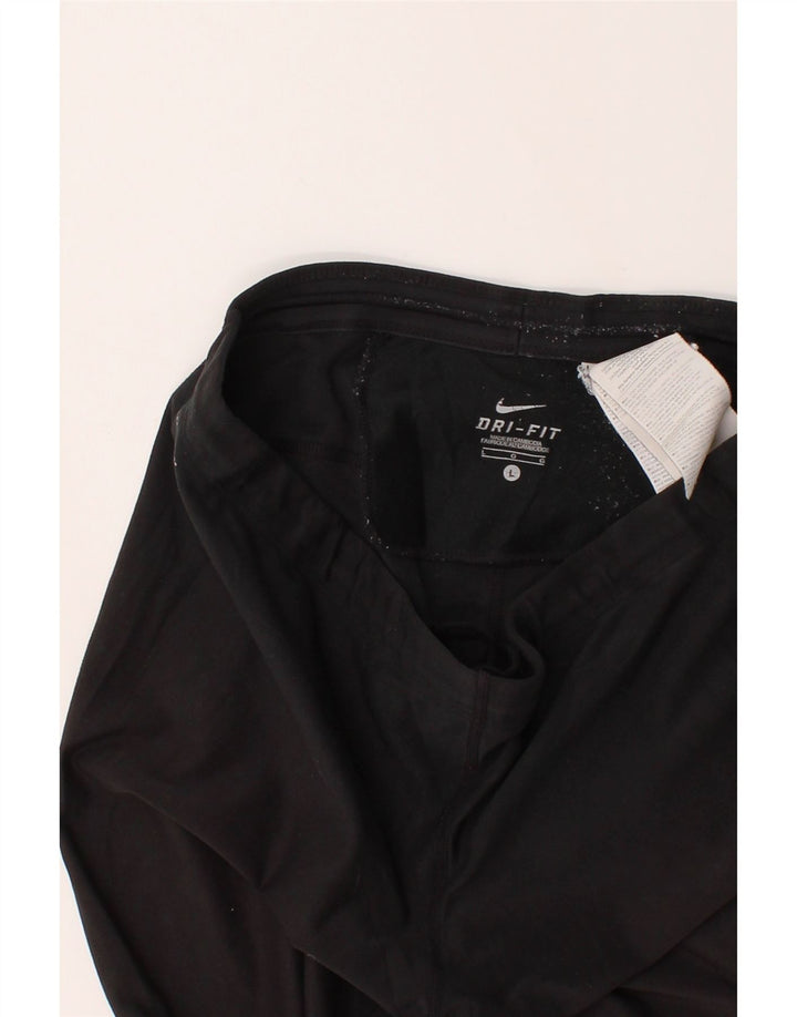 NIKE Womens Dri Fit Capri Tracksuit Trousers UK 14 Large  Black Polyester Vintage Nike and Second-Hand Nike from Messina Hembry 