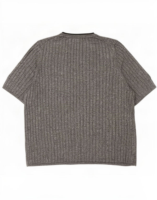 Marks & Spencer Γυναικείο T-Shirt τοπ UK 22 3XL γκρι φλύκταινες βισκόζη
