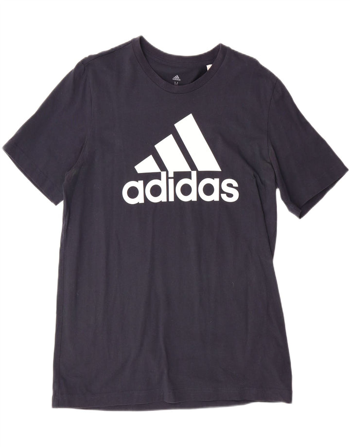 ADIDAS Mens Graphic T-Shirt Top Medium Navy Blue Cotton Vintage Adidas and Second-Hand Adidas from Messina Hembry 