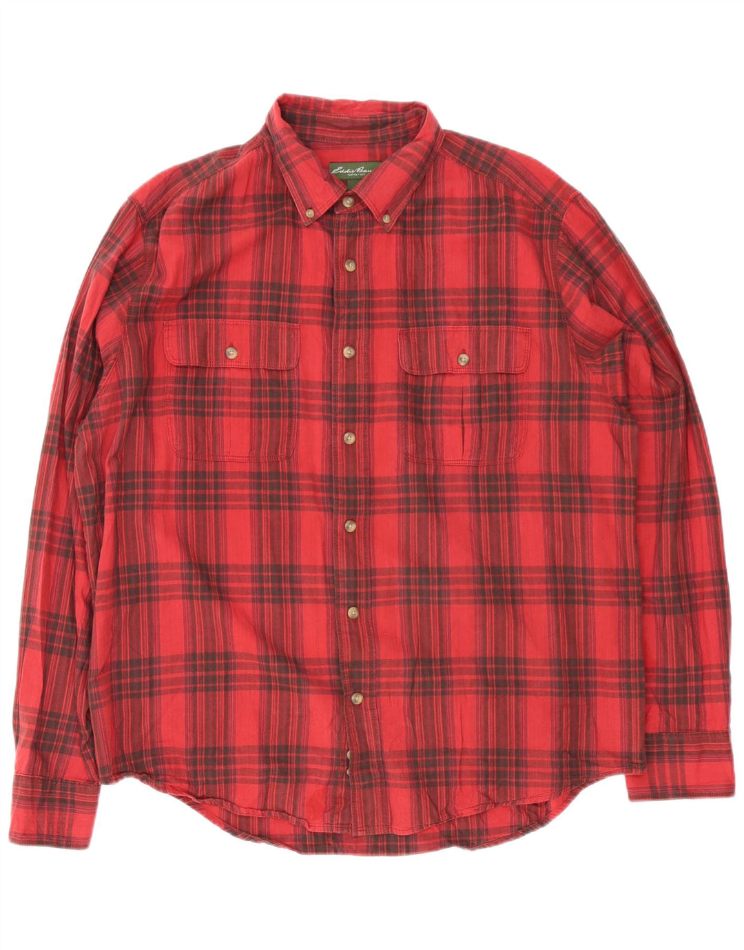 Eddie Bauer Ανδρικό φανελένιο πουκάμισο XL κόκκινο καρό βαμβακερό