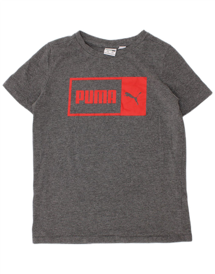 Puma Boys Graphic T-Shirt Top 7-8 Years Small Grey
