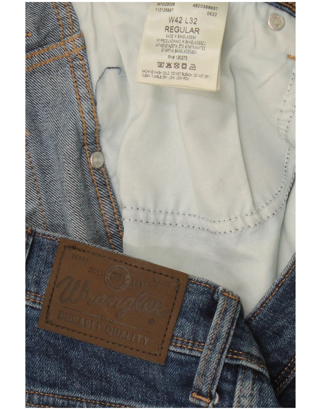 Ανδρικό τζιν WRANGLER κανονική εφαρμογή Cropped ίσιο W42 L26 μπλε βαμβακερό