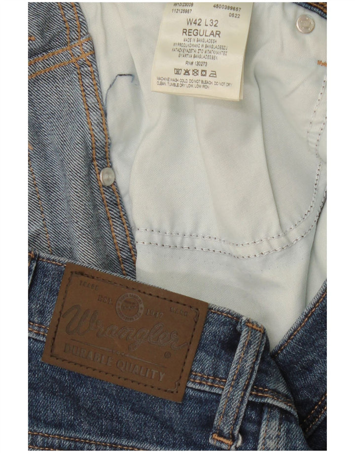 Ανδρικό τζιν WRANGLER κανονική εφαρμογή Cropped ίσιο W42 L26 μπλε βαμβακερό