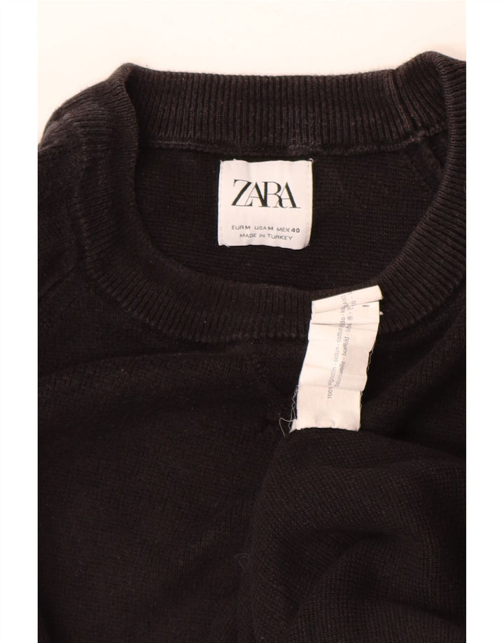 Ανδρικό πουλόβερ ZARA με λαιμόκοψη, μεσαίο καφέ βαμβακερό