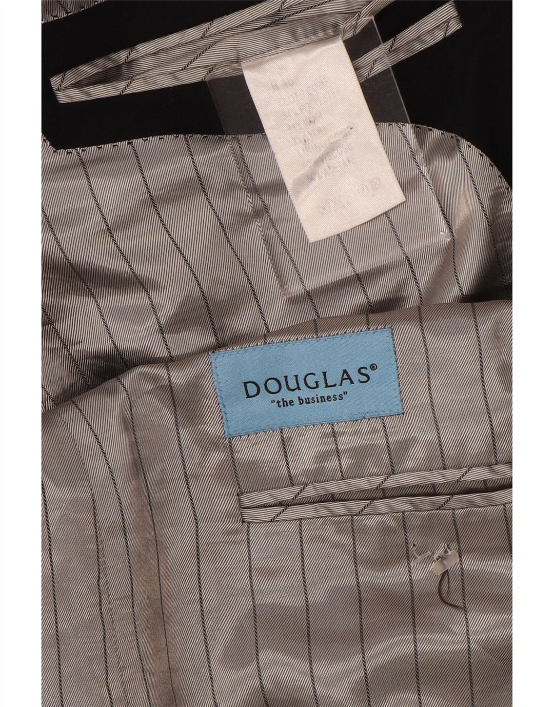 DOUGLAS Ανδρικό σακάκι σακάκι με 2 κουμπιά UK 46 3XL μαύρο πολυεστέρα