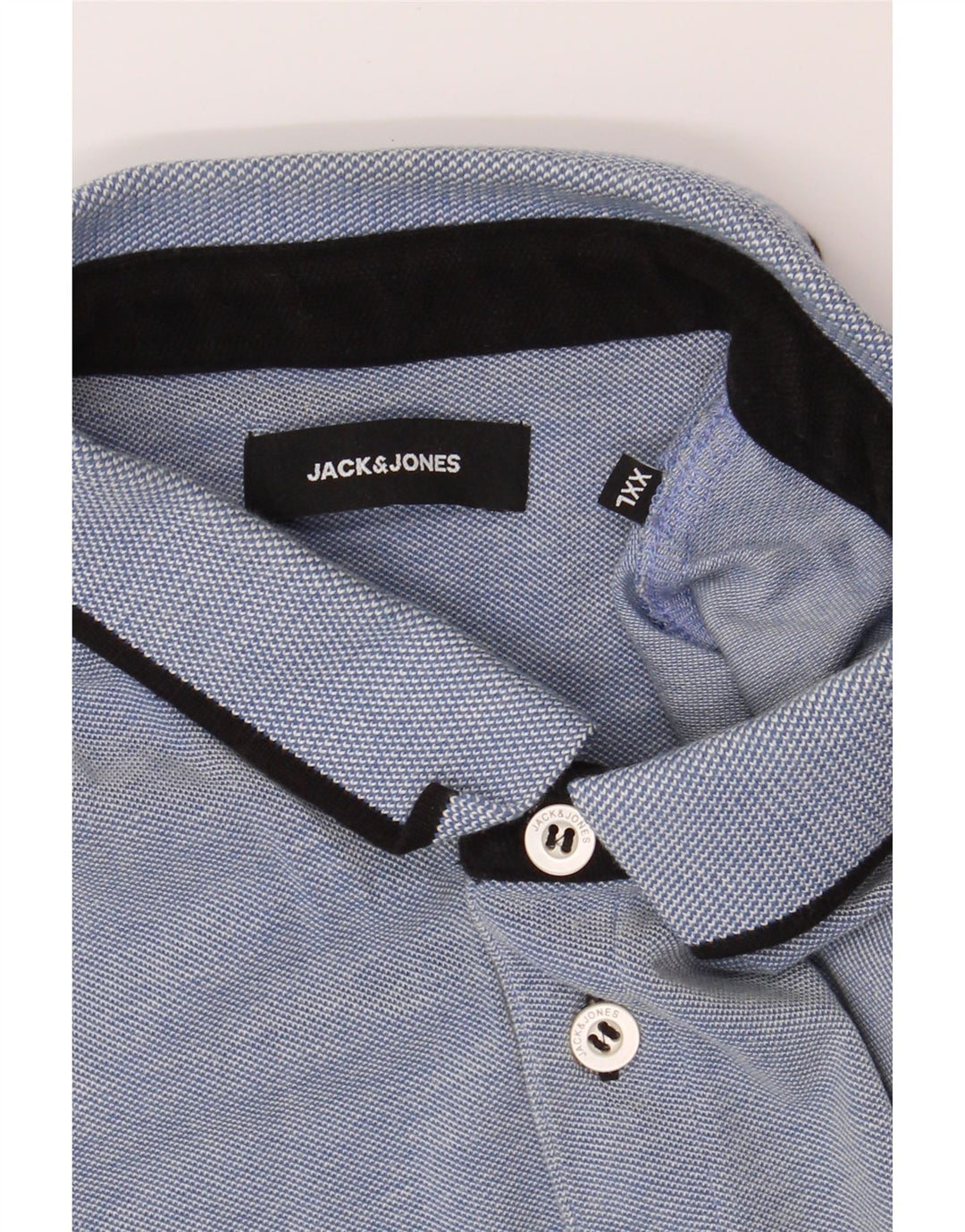 JACK & JONES Mens Polo Shirt 2XL Blue Cotton Vintage Jack & Jones and Second-Hand Jack & Jones from Messina Hembry 