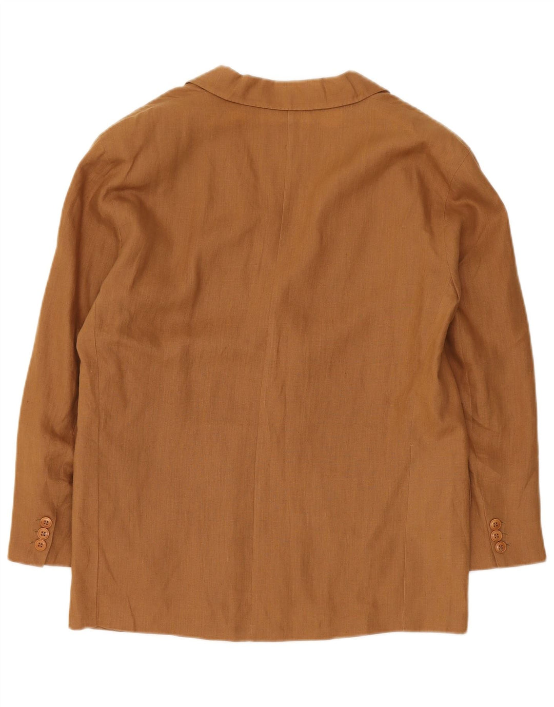 Max Mara Γυναικείο Μπουφάν σακάκι με 1 κουμπί UK 14 Μεγάλο καφέ λινό