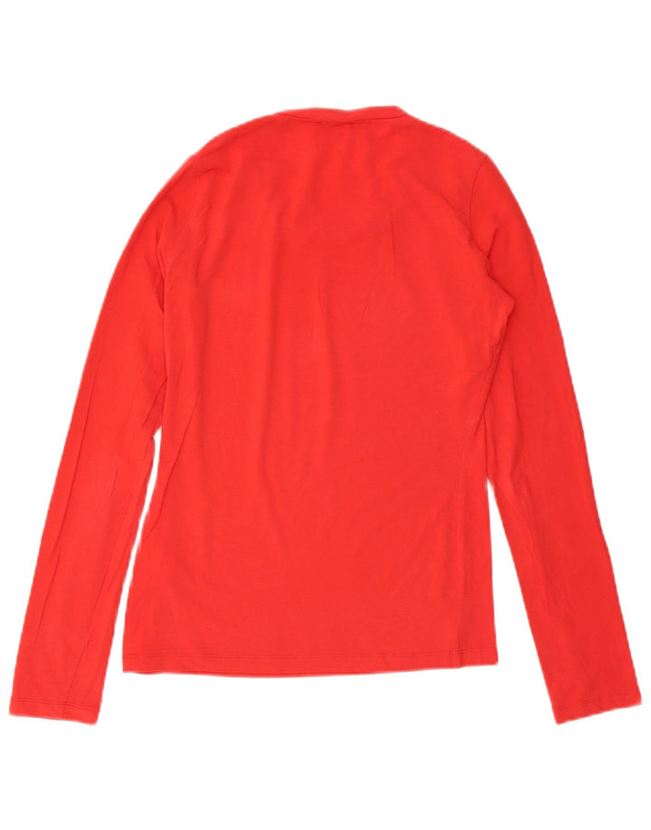 Γυναικείο τοπ γραφικό Versace μακρυμάνικο UK 12 μεσαίο κόκκινο βαμβακερό