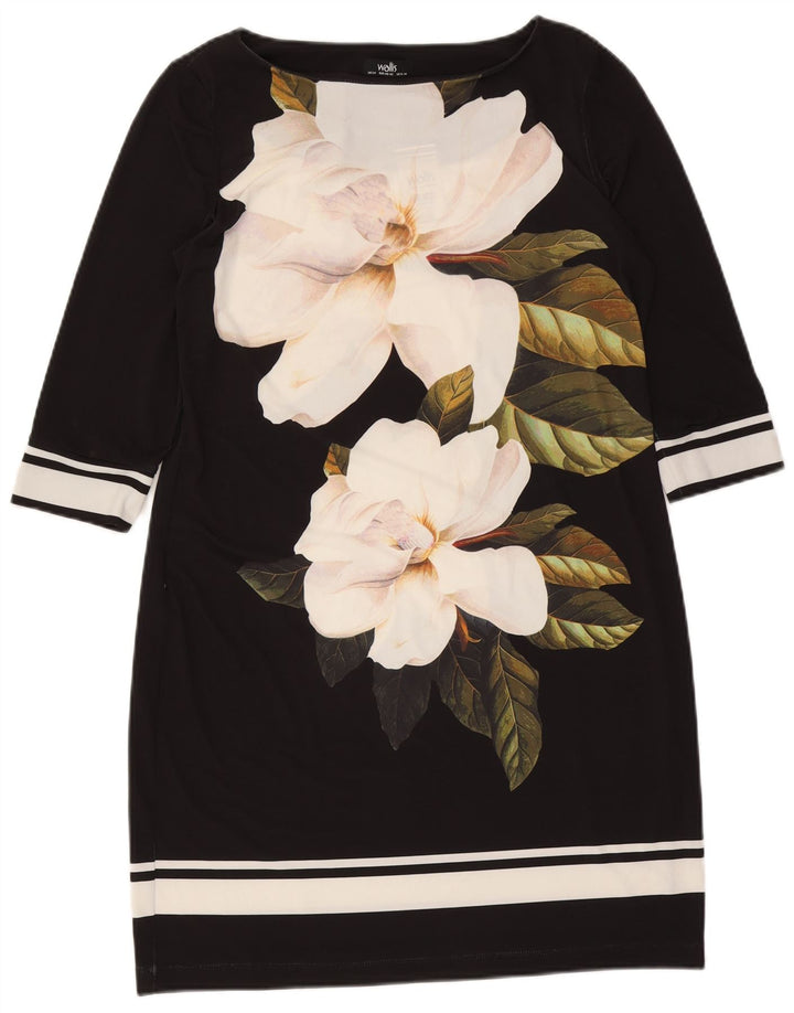 Γυναικείο φόρεμα με μανίκια Wallis 3/4 US 8/10 Μεσαίο μαύρο φλοράλ πολυεστέρας